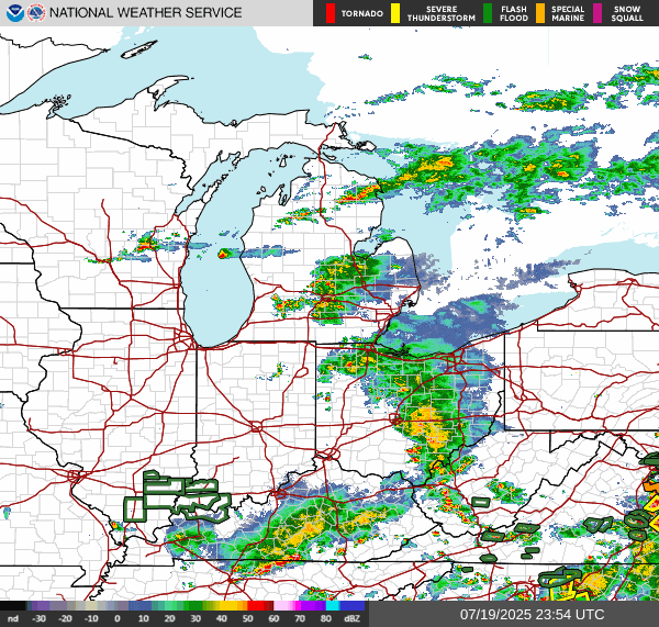 Weather radar map